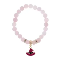 Браслет Шляпа (магический дар) нат.кам. Розовый кварц 8мм BS-CR-0915