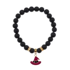 Браслет Шляпа (магический дар) синт.кам. Шунгит 8мм BS-CR-0924