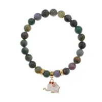 Браслет Слоненок (мудрость, сила) нат.кам. Яшма 8мм BS-CR-0985