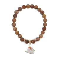 Браслет Слоненок (мудрость, сила) нат.кам. Песочная яшма 8мм BS-CR-0990