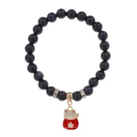 Браслет Манеки-Неко (защита дома) синт.кам. Синий авантюрин 8мм BS-CR-0992
