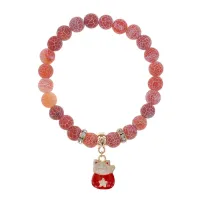 Браслет Манеки-Неко (защита дома) нат.кам. Африканский агат 8мм BS-CR-0994