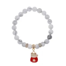 Браслет Манеки-Неко (защита дома) нат.кам. Кахолонг 8мм BS-CR-0997