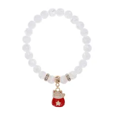 Браслет Манеки-Неко (защита дома) синт.кам. Сахарный кварц 8мм BS-CR-1006