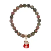 Браслет Манеки-Неко (защита дома) нат.кам. Унакит 8мм BS-CR-1010