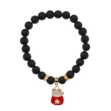 Браслет Манеки-Неко (защита дома) синт.кам. Шунгит 8мм BS-CR-1014