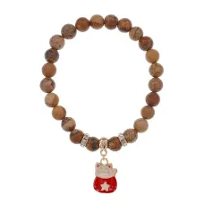 Браслет Манеки-Неко (защита дома) нат.кам. Песочная яшма 8мм BS-CR-1020