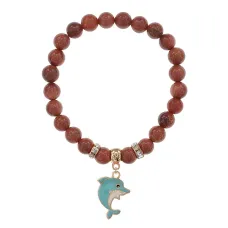 Браслет Дельфин (добро, независимость, защита) синт.кам. Корич. авантюрин 8мм BS-CR-1021