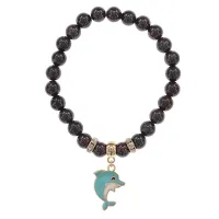 Браслет Дельфин (добро, независимость, защита) нат.кам. Гранат 8мм BS-CR-1026