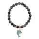 Браслет Дельфин (добро, независимость, защита) нат.кам. Обсидиан 8мм BS-CR-1034