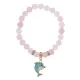 Браслет Дельфин (добро, независимость, защита) нат.кам. Розовый кварц 8мм BS-CR-1035