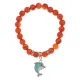 Браслет Дельфин (добро, независимость, защита) нат.кам. Сердолик 8мм BS-CR-1037
