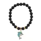 Браслет Дельфин (добро, независимость, защита) нат.кам. Черный агат 8мм BS-CR-1043