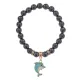 Браслет Дельфин (добро, независимость, защита) синт.кам. Гематит (не магнит.) 8мм BS-CR-1048