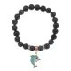 Браслет Дельфин (добро, независимость, защита) нат.кам. Змеевик 8мм BS-CR-1049
