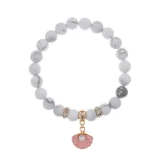 Браслет Жемчужина (богатство, здоровье, счастье) нат.кам. Кахолонг 8мм BS-CR-1057