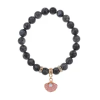 Браслет Жемчужина (богатство, здоровье, счастье) нат.кам. Лабрадор 8мм BS-CR-1058