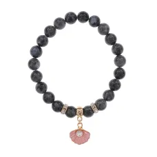 Браслет Жемчужина (богатство, здоровье, счастье) нат.кам. Лабрадор 8мм BS-CR-1058