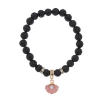 Браслет Жемчужина (богатство, здоровье, счастье) нат.кам. Лава 8мм BS-CR-1059