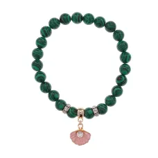 Браслет Жемчужина (богатство, здоровье, счастье) синт.кам. Малахит 8мм BS-CR-1062