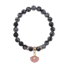 Браслет Жемчужина (богатство, здоровье, счастье) нат.кам. Обсидиан 8мм BS-CR-1064