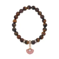 Браслет Жемчужина (богатство, здоровье, счастье) нат.кам. Тигровый глаз 8мм BS-CR-1069