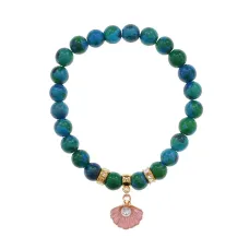 Браслет Жемчужина (богатство, здоровье, счастье) синт.кам. Хризоколла 8мм BS-CR-1071