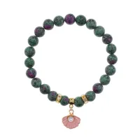 Браслет Жемчужина (богатство, здоровье, счастье) синт.кам. Цоизит 8мм BS-CR-1072