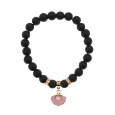 Браслет Жемчужина (богатство, здоровье, счастье) синт.кам. Шунгит 8мм BS-CR-1074