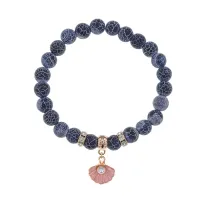Браслет Жемчужина (богатство, здоровье, счастье) нат.кам. синий Африк. агат 8мм BS-CR-1077