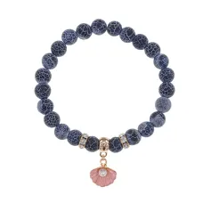 Браслет Жемчужина (богатство, здоровье, счастье) нат.кам. синий Африк. агат 8мм BS-CR-1077