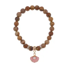 Браслет Жемчужина (богатство, здоровье, счастье) нат.кам. Песочная яшма 8мм BS-CR-1080