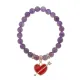 Браслет Сердце со стрелой (любовь) нат.кам. Аметист 8мм BS-CR-1083