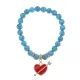 Браслет Сердце со стрелой (любовь) синт.кам. Бирюза 8мм BS-CR-1085