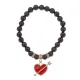 Браслет Сердце со стрелой (любовь) нат.кам. Гранат 8мм BS-CR-1086