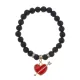 Браслет Сердце со стрелой (любовь) нат.кам. Лава 8мм BS-CR-1089