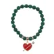 Браслет Сердце со стрелой (любовь) синт.кам. Малахит 8мм BS-CR-1092