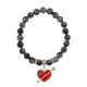 Браслет Сердце со стрелой (любовь) нат.кам. Обсидиан 8мм BS-CR-1094
