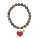 Браслет Сердце со стрелой (любовь) нат.кам. Унакит 8мм BS-CR-1100