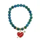 Браслет Сердце со стрелой (любовь) синт.кам. Хризоколла 8мм BS-CR-1101
