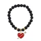 Браслет Сердце со стрелой (любовь) синт.кам. Шунгит 8мм BS-CR-1104