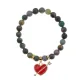Браслет Сердце со стрелой (любовь) нат.кам. Яшма 8мм BS-CR-1105