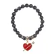 Браслет Сердце со стрелой (любовь) синт.кам. Гематит (не магнит.) 8мм BS-CR-1108