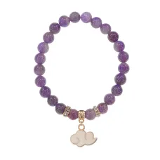 Браслет Облако (духовность, плодородие) нат.кам. Аметист 8мм BS-CR-1143