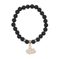 Браслет Облако (духовность, плодородие) нат.кам. Лава 8мм BS-CR-1149