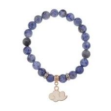 Браслет Облако (духовность, плодородие) нат.кам. Содалит 8мм BS-CR-1158