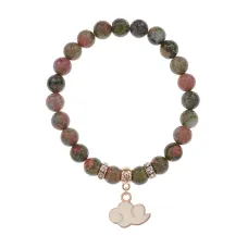 Браслет Облако (духовность, плодородие) нат.кам. Унакит 8мм BS-CR-1160