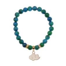 Браслет Облако (духовность, плодородие) синт.кам. Хризоколла 8мм BS-CR-1161
