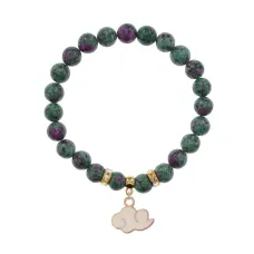 Браслет Облако (духовность, плодородие) синт.кам. Цоизит 8мм BS-CR-1162