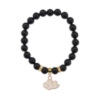 Браслет Облако (духовность, плодородие) нат.кам. Черный агат 8мм BS-CR-1163